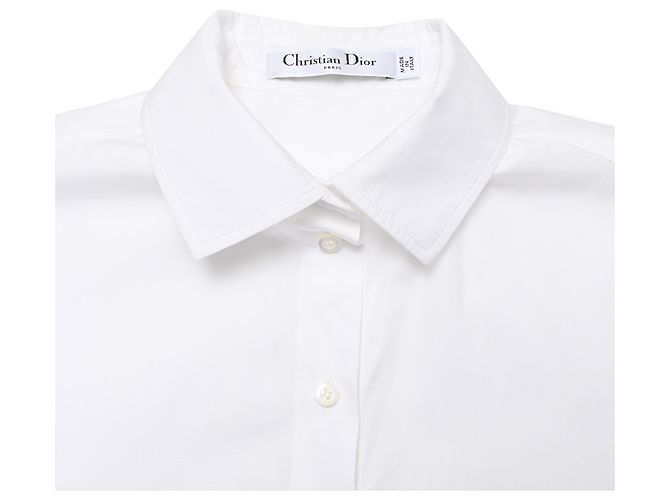 Camicia corta con bottoni Dior in cotone bianco - vista 4