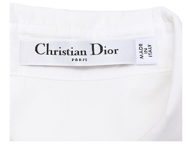 Camicia corta con bottoni Dior in cotone bianco - vista 5