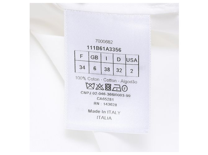 Camicia corta con bottoni Dior in cotone bianco - vista 6