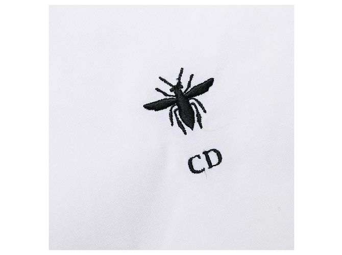 Camicia corta con bottoni Dior in cotone bianco - vista 7