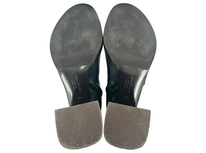 Botas de cano alto com salto bloco Acne Studios em pele preta - vista 8