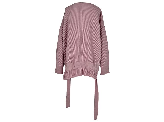 Stella Mc Cartney Stella Mccartney Strickpullover mit Bindegürtel aus rosa Wolle - Ansicht 3