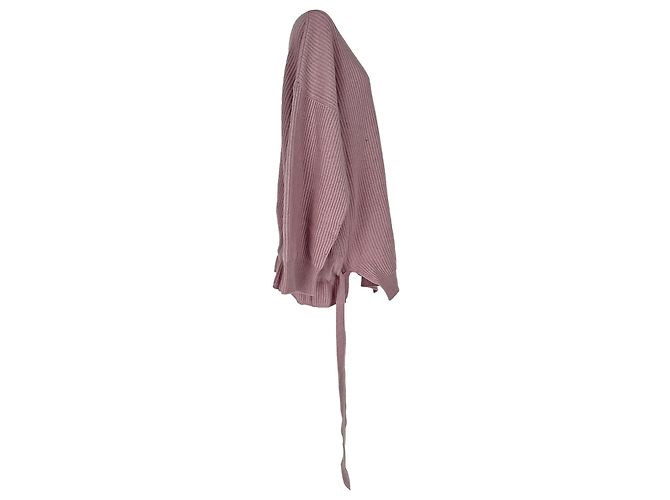 Stella Mc Cartney Stella Mccartney Strickpullover mit Bindegürtel aus rosa Wolle - Ansicht 4