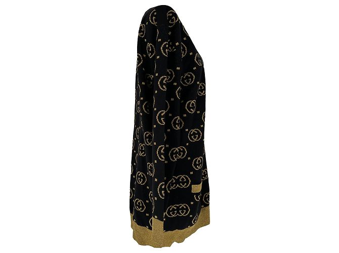 Gucci Jacquard-Cardigan aus schwarzer Wolle - Ansicht 2