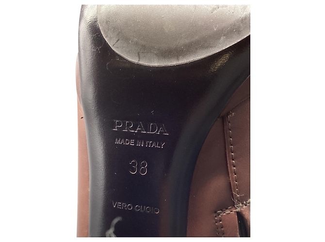 Prada Platform Knee-High Boots in Brown Leather - view 8
