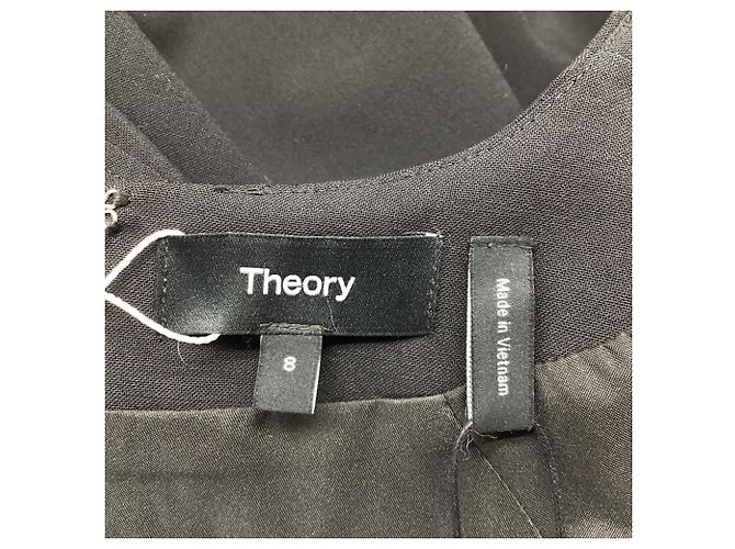 Mini abito Theory girocollo in lana nera - vista 6