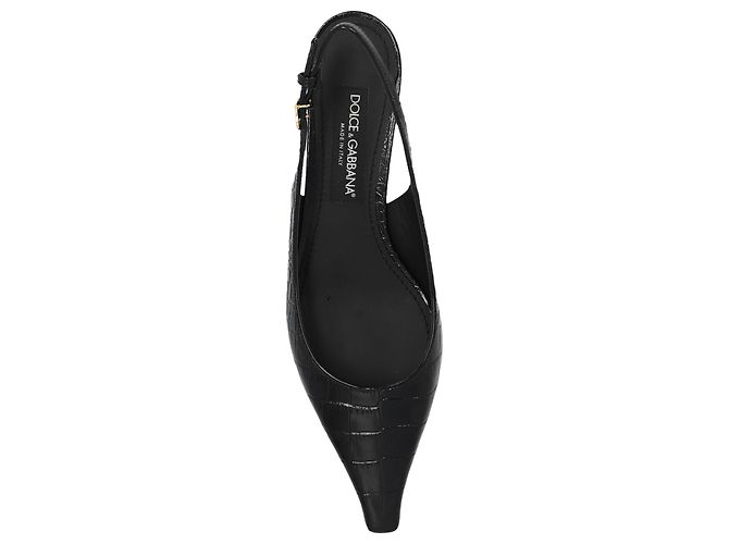Dolce & Gabbana Pumps aus schwarzem Krokodil-Effekt Leder - Ansicht 4