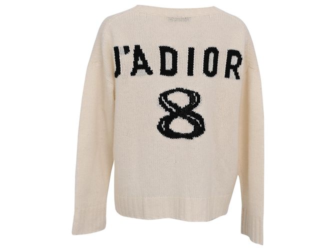 Dior J'Adior Intarsia Pullover aus weißem Kaschmir - Ansicht 3