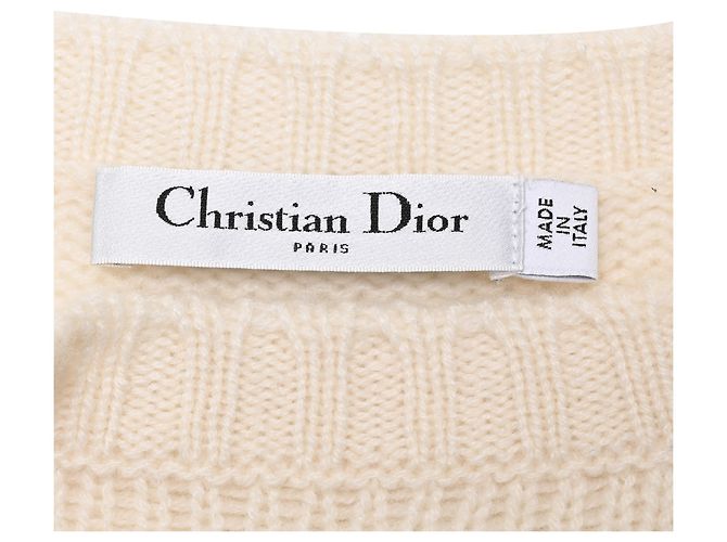 Dior J'Adior Intarsia Pullover aus weißem Kaschmir - Ansicht 5