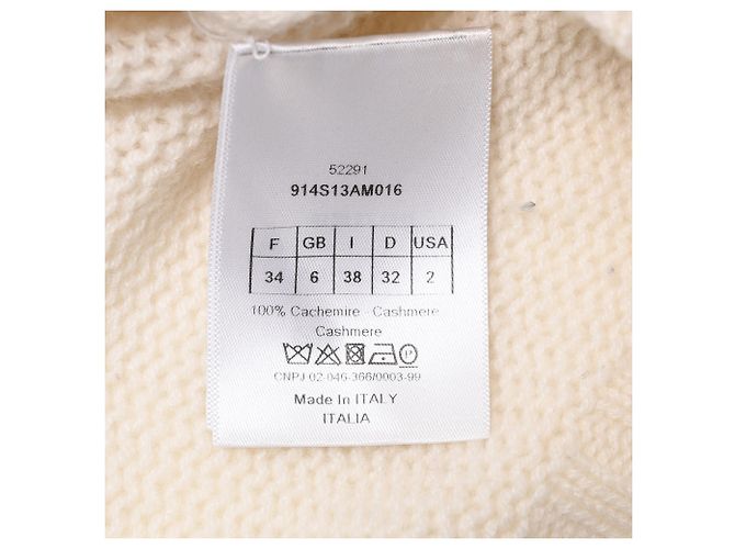 Dior J'Adior Intarsia Pullover aus weißem Kaschmir - Ansicht 6