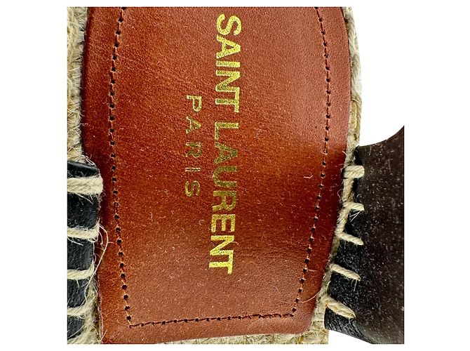 Autre Marque Sandali espadrillas wedge con borchie Saint Laurent in pelle marrone - vista 9