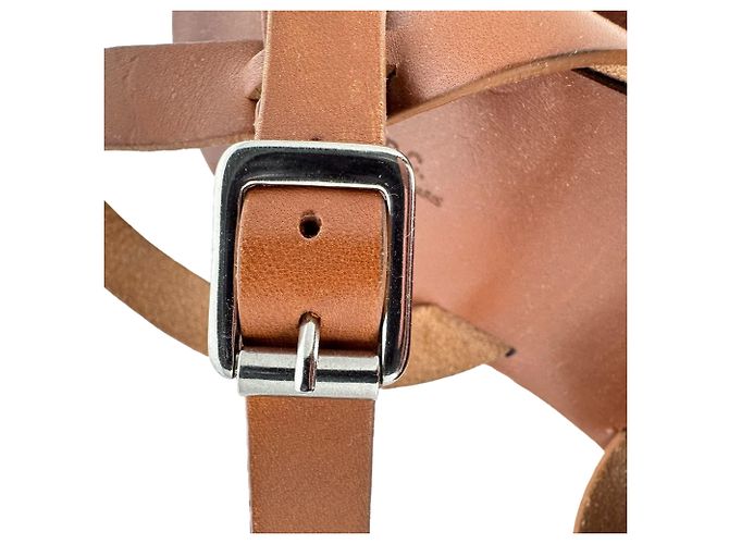 Apc Sandali con zeppa Judith A.P.C. in pelle marrone - vista 8