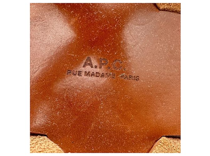Apc Sandali con zeppa Judith A.P.C. in pelle marrone - vista 9