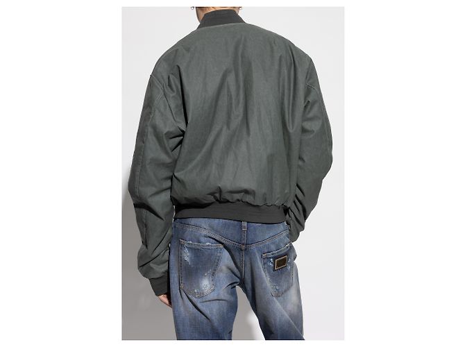 Dolce & Gabbana Leinen Bomberjacke Grau - Ansicht 2