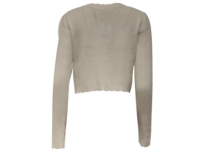 LoveShackFancy Cardigã com decote em V Love Shack Fancy em rayon branco - vista 4