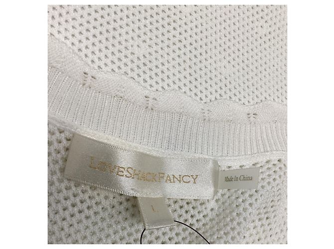 LoveShackFancy Cardigã com decote em V Love Shack Fancy em rayon branco - vista 6