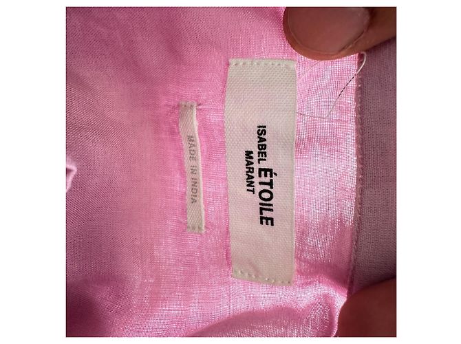 Isabel Marant Etoile Bluse mit Rüschen aus rosa Baumwolle - Ansicht 4