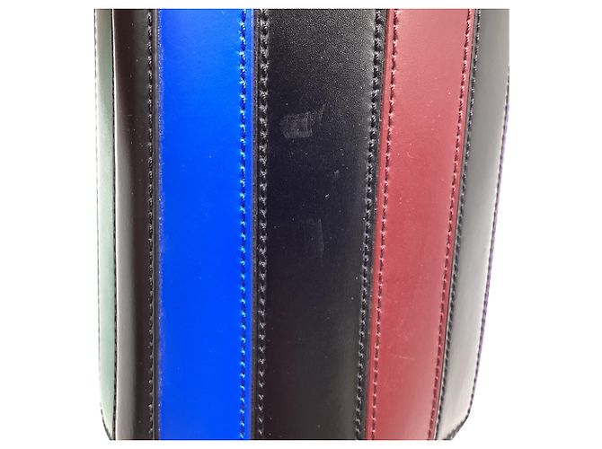 Borsa a secchiello Staud Striped Bissett in pelle nera - vista 9