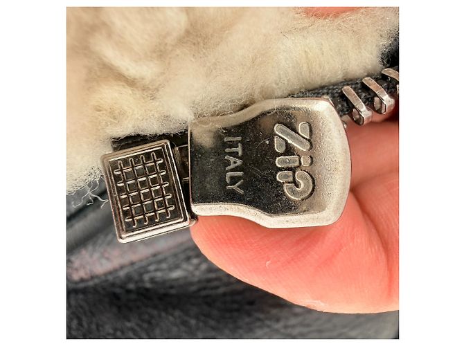 Autre Marque Giacca da aviatore Halfboy in pelle nera con shearling - vista 12