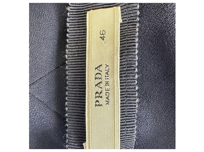 Prada ärmelloses V-Ausschnitt-Kleid aus marineblauem Polyester - Ansicht 8