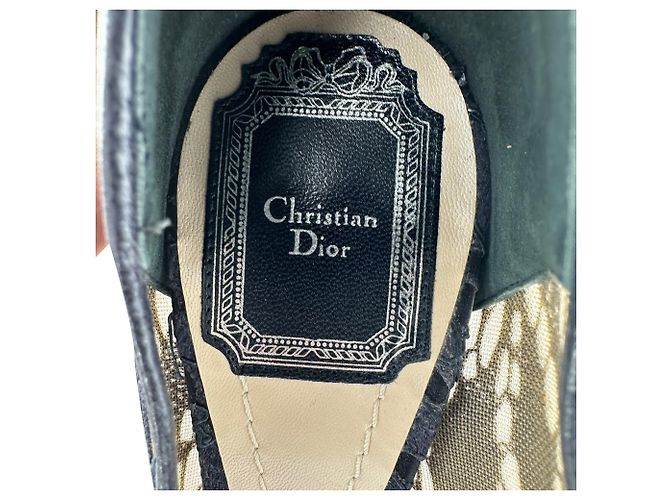 Décolleté a punta in pizzo e mesh Christian Dior in poliestere nero - vista 8