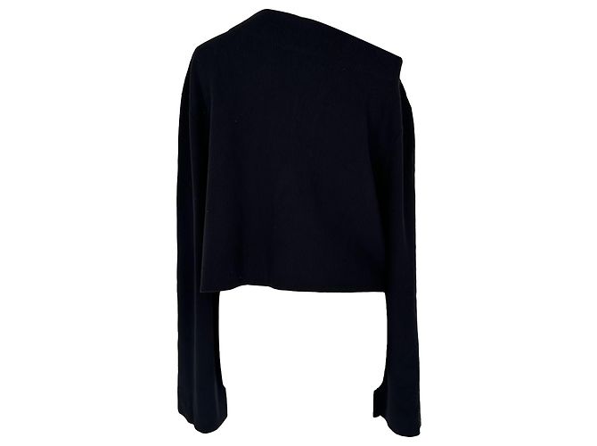 Theory Asymmetrisches Off-Shoulder-Top aus schwarzem Acetat - Ansicht 3