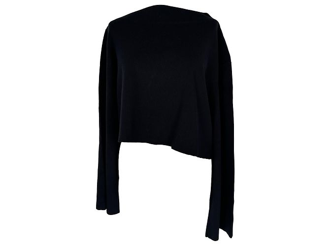Theory Asymmetrisches Off-Shoulder-Top aus schwarzem Acetat - Ansicht 4
