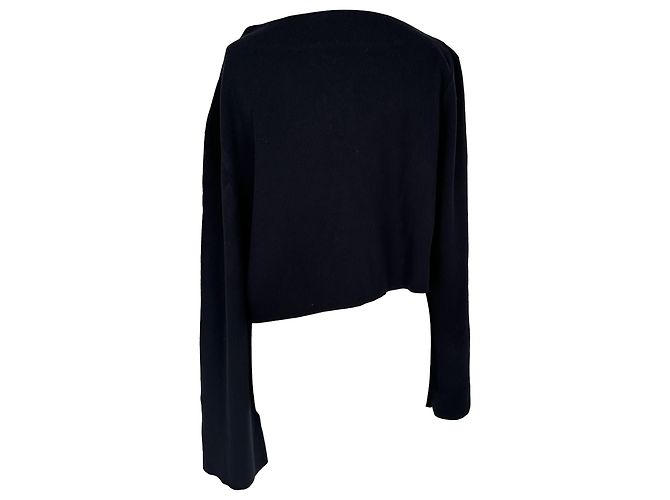 Theory Asymmetrisches Off-Shoulder-Top aus schwarzem Acetat - Ansicht 6