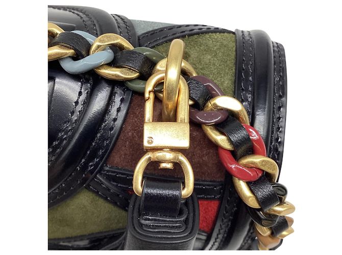 Borsa a spalla convertibile Small Fleming Marquetry Tory Burch in pelle nera - vista 14