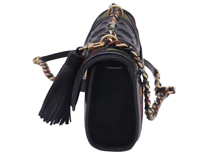Borsa a spalla convertibile Small Fleming Marquetry Tory Burch in pelle nera - vista 3