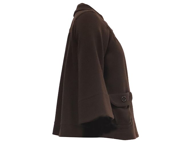 Marc Jacobs Peter Pan Collar Short Jacket in Brown Wool - view 3