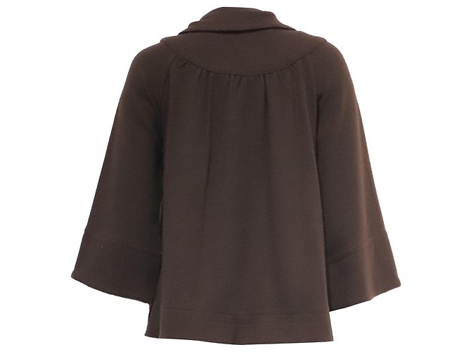 Marc Jacobs Peter Pan Collar Short Jacket in Brown Wool - view 4