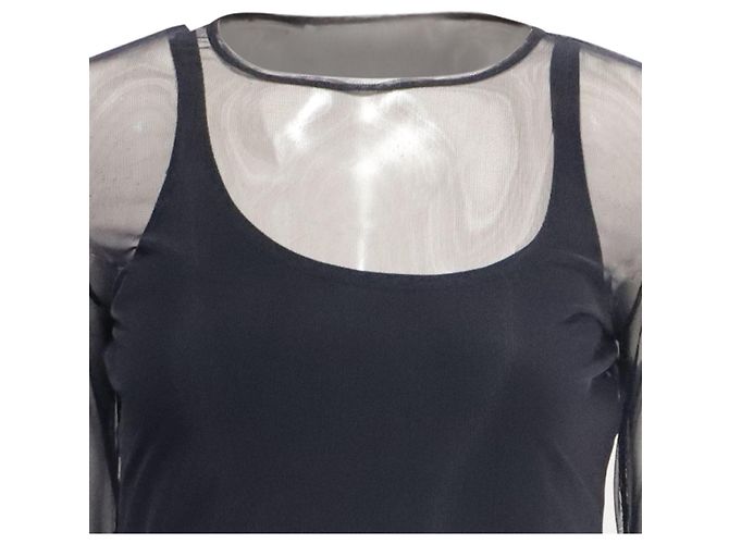 Top in mesh Max Mara in poliammide nero - vista 2