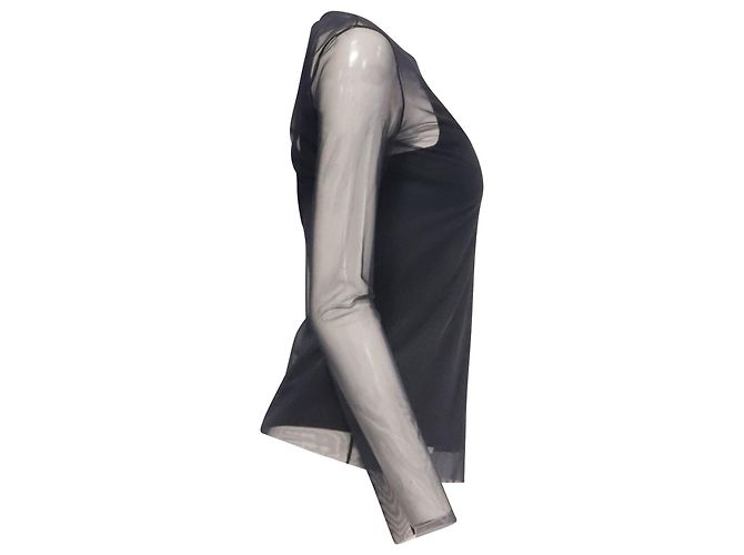 Top in mesh Max Mara in poliammide nero - vista 3