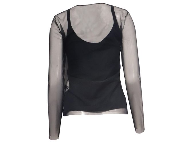 Top in mesh Max Mara in poliammide nero - vista 4