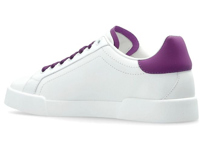 Dolce & Gabbana Sneakers in Pelle Bianca con Logo DG Cristalli - vista 2
