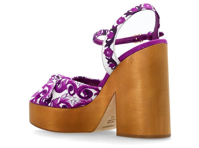 Dolce & Gabbana Sandali platform con stampa 'Majolica' - vista 2
