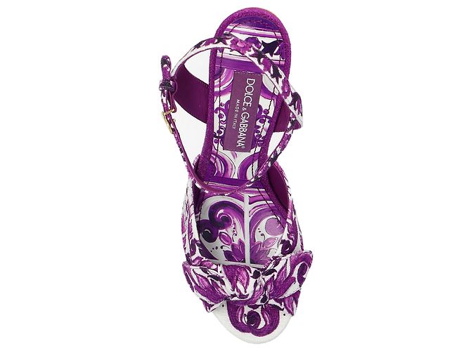 Dolce & Gabbana Sandali platform con stampa 'Majolica' - vista 3