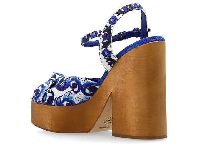 Sandales à plateforme Dolce & Gabbana bleu majolique - vue 2