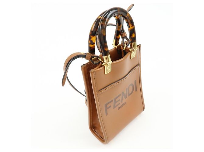 Fendi Sunshine Shopper Leather Mini - vista 4
