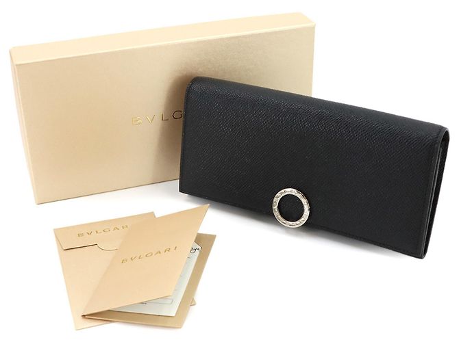 Bulgari Cartera larga bi-fold Bvlgari de cuero negro - vista 2