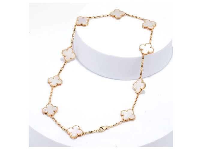 Van Cleef & Arpels Alhambra collana 10 motivi 750/18kt Gold 20,4g 40cm Full Set - vista 2