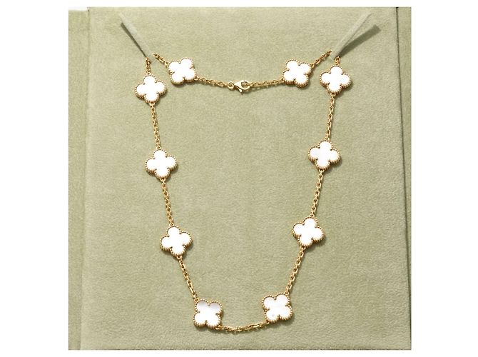 Van Cleef & Arpels Alhambra collana 10 motivi 750/18kt Gold 20,4g 40cm Full Set - vista 3