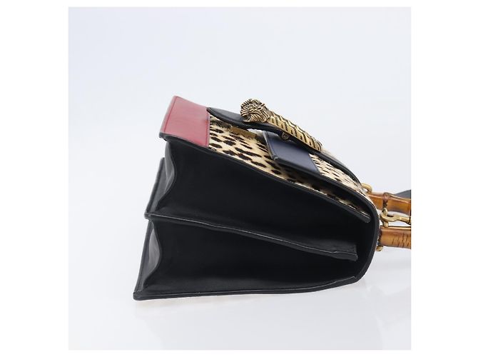 Gucci Dionysus Bamboo Top Handle Printed Pony Hair with Leather Medium - vista 3
