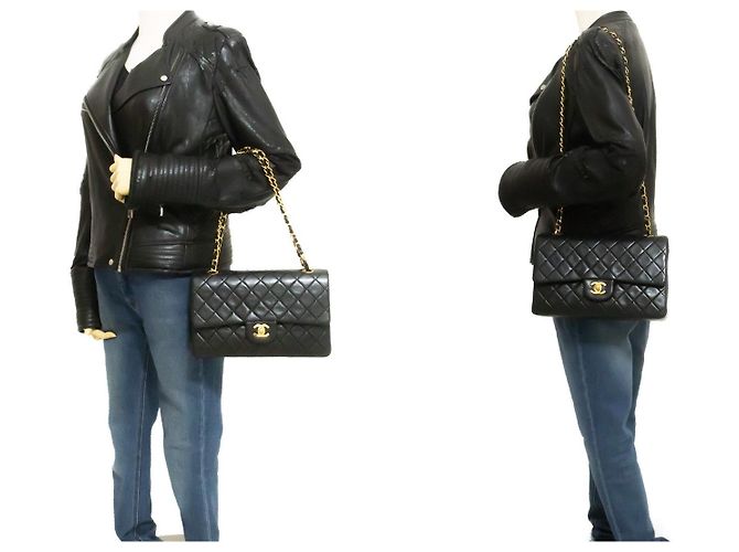 Chanel Classic Timeless Double Flap Quilted Lambskin Medium - vista 2