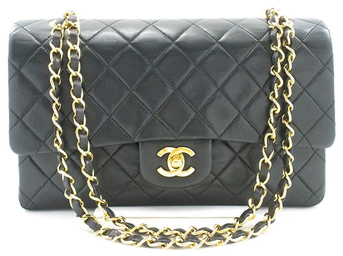 Chanel Classic Timeless Double Flap Quilted Lambskin Medium - vista 3