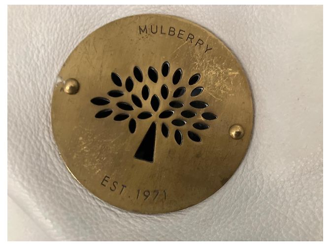 Mulberry Bolsa de mão em couro branco com alça trançada - vista 2