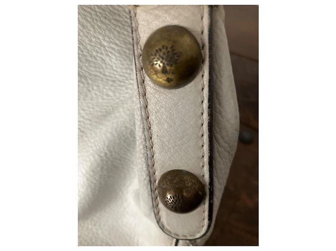Mulberry Bolsa de mão em couro branco com alça trançada - vista 3