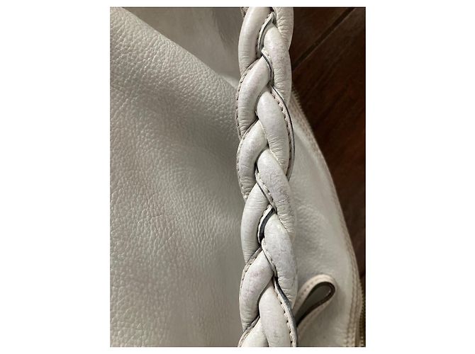 Mulberry Bolsa de mão em couro branco com alça trançada - vista 7