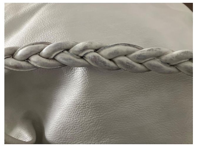 Mulberry Bolsa de mão em couro branco com alça trançada - vista 8